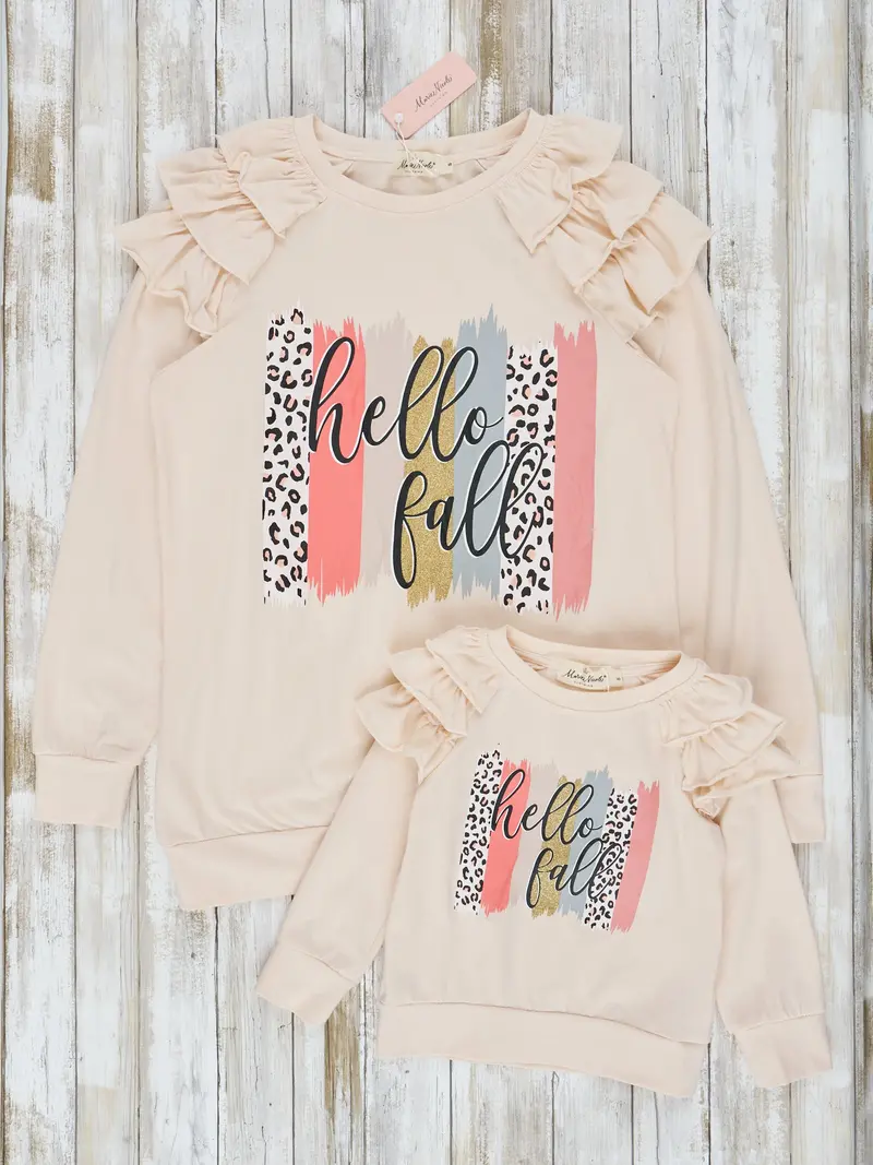 Mom And Me Hello Fall Ruffle Top Set 1