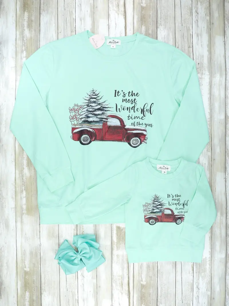 Mom And Me "It'S The Most Wonderful Time Of The Year" Crewneck Set 1