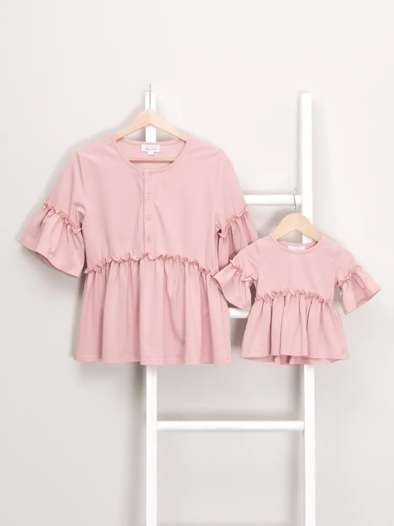 Mom And Me Mauve Ruffle Tunic Set 1