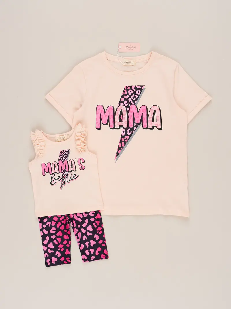 Mom & Me Leopard Lightning Graphic Tee 1