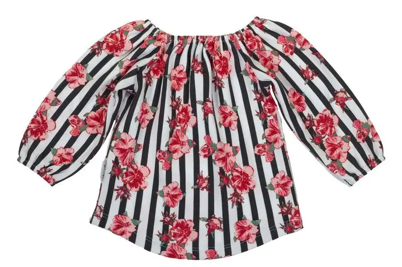 Nana Girls’ Floral & Striped Long-Sleeve Spanish Blouse 1