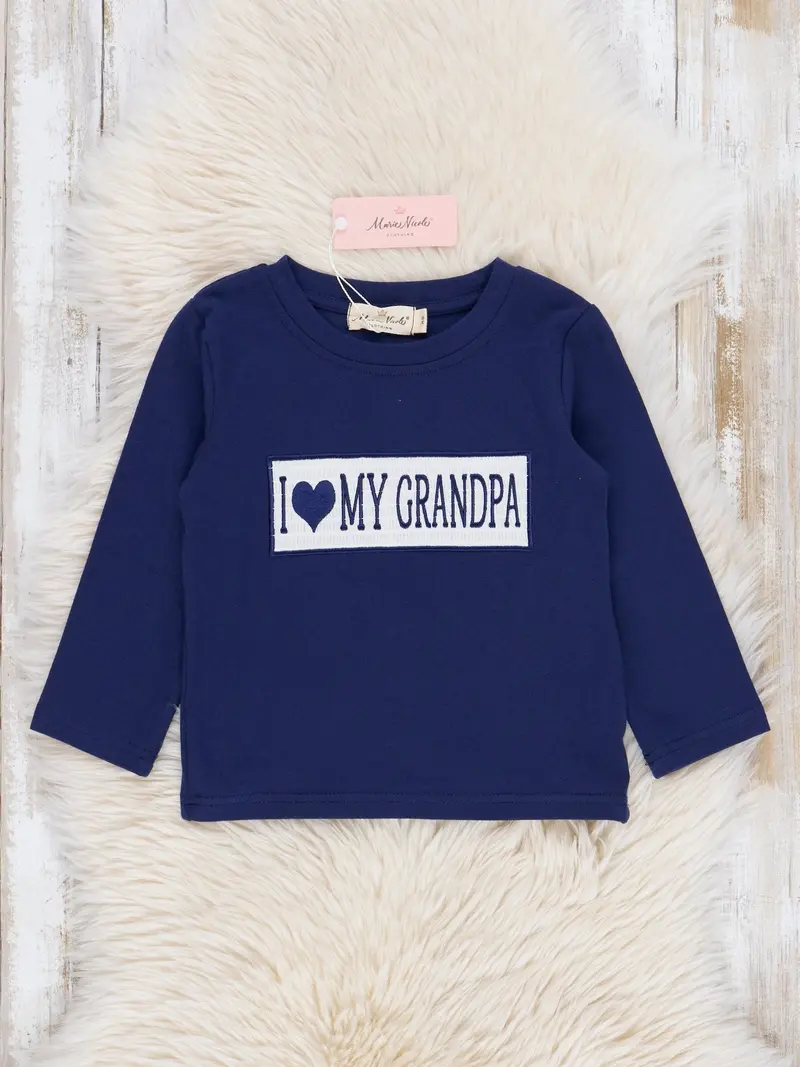 Navy Blue Family Love Matching T-Shirt For Kids