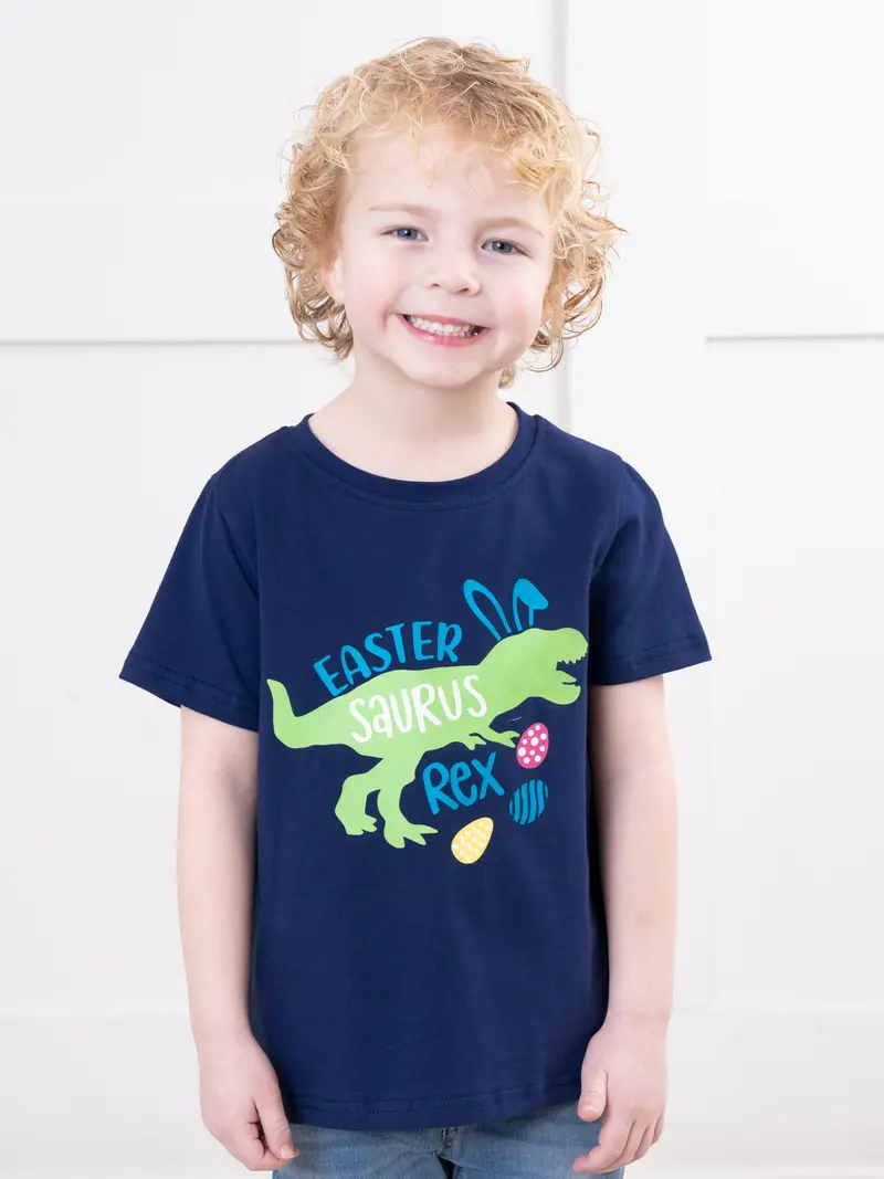 Navy Easter-Saurus Rex Graphic Tee 1