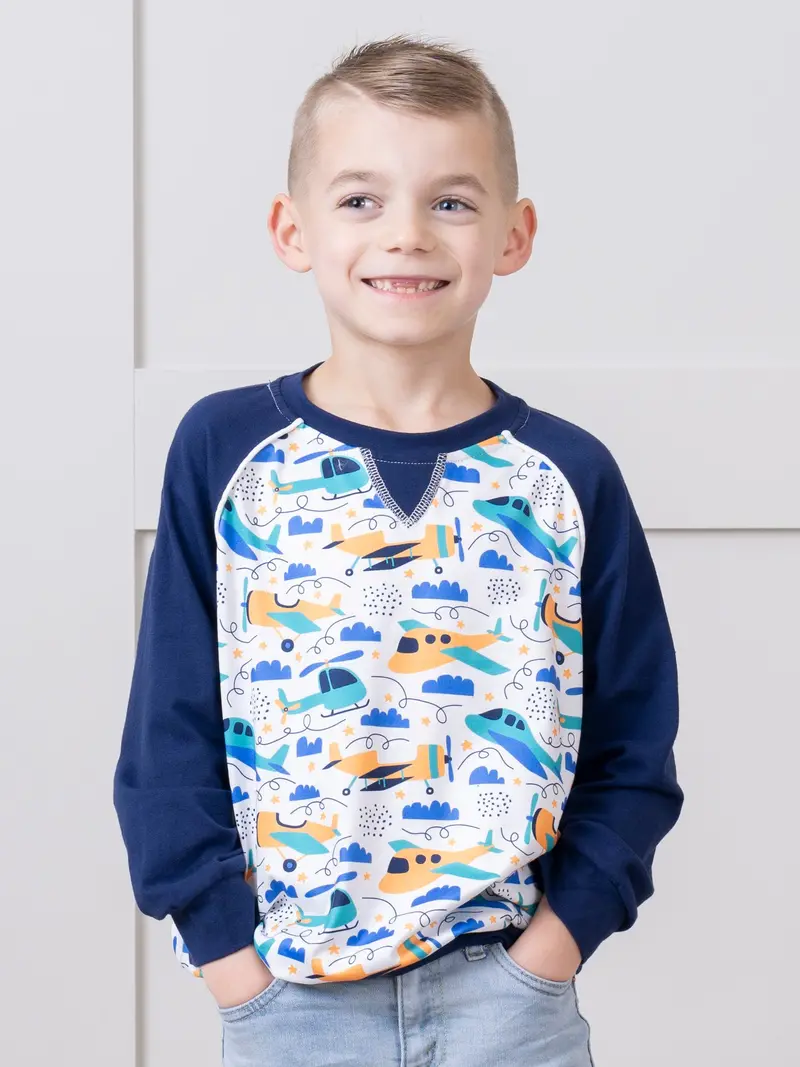 Navy Flying Planes Raglan Tee 1
