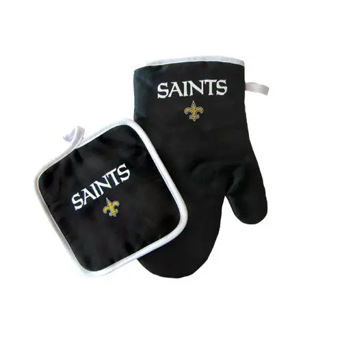 New Orleans Saints Nfl-Themed Oven Mitt And Heat-Resistant Pot Holder Set 1