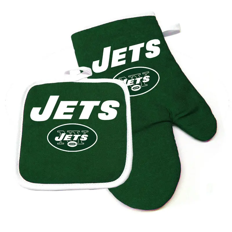 New York Jets Licensed Nfl Heat-Resistant Oven Mitt And Pot Pad Set 1