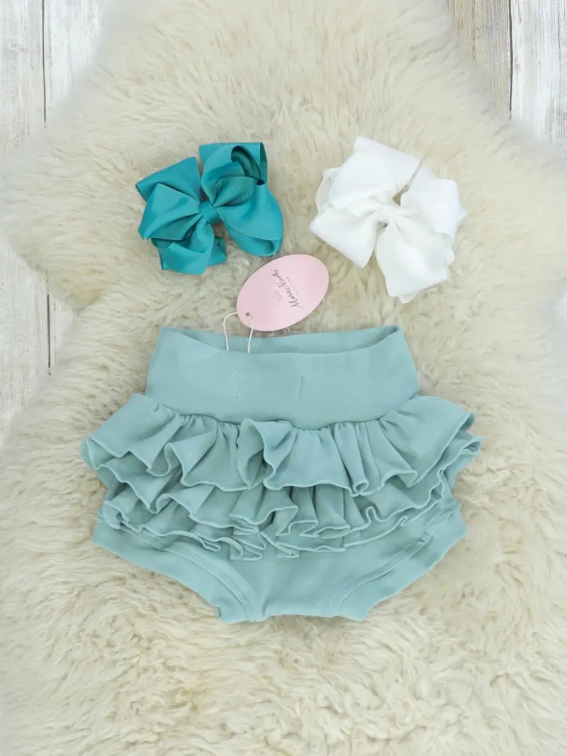 Nile Blue Ruffle Bloomers For Toddlers 1