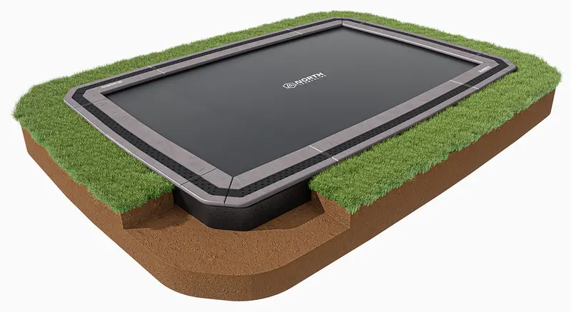 North® 17' X 12' Rectangular In-Ground Trampoline With Enclosed Jump Surface 1