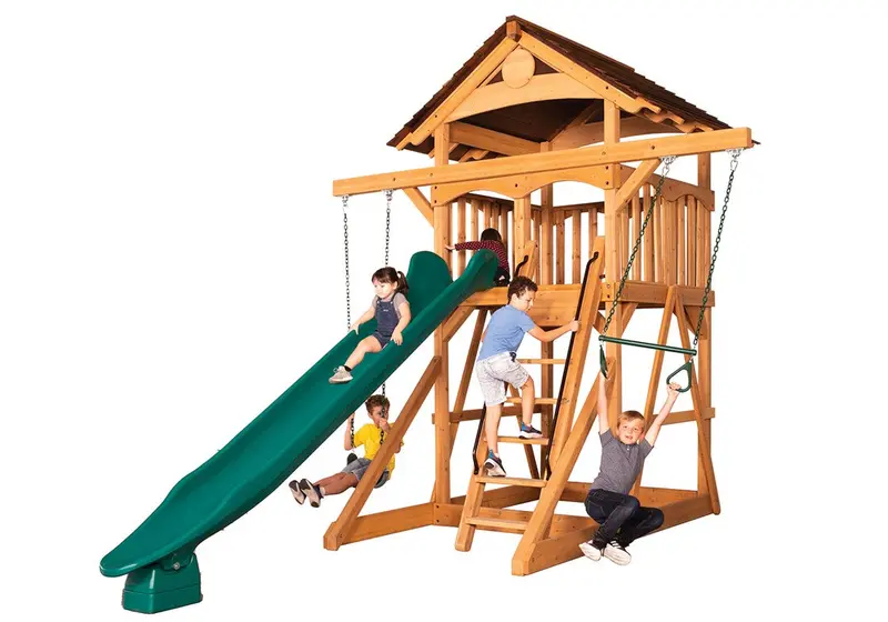 Olympian Treehouse Xl Space-Saving Single-Swing Playset 1