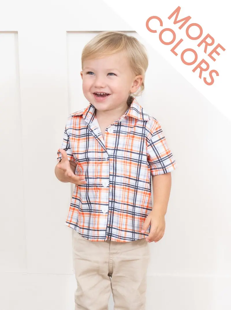 Orange Plaid Fall Long-Sleeve Top 1
