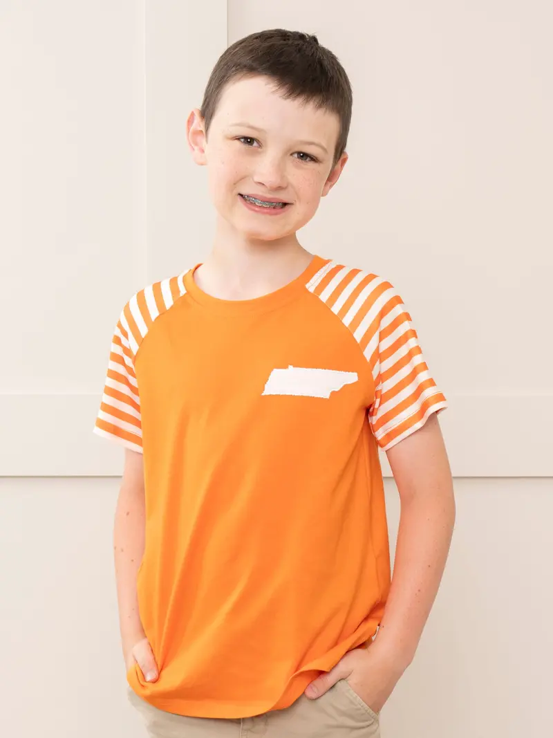 Orange Striped Short-Sleeve Shirt – Tn Collection 1