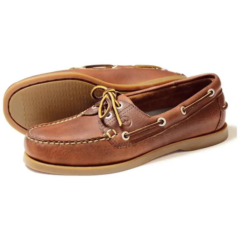 Orca Bay Women’S Creek Deck Shoes – Havana Leather Nautical Style 1