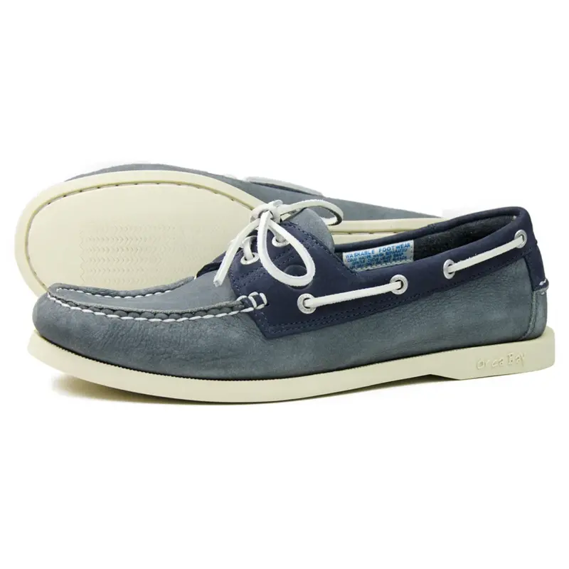 Orca Bay Women’S Sandusky Deck Shoes – Grey & Indigo Casual Boating Shoes 1