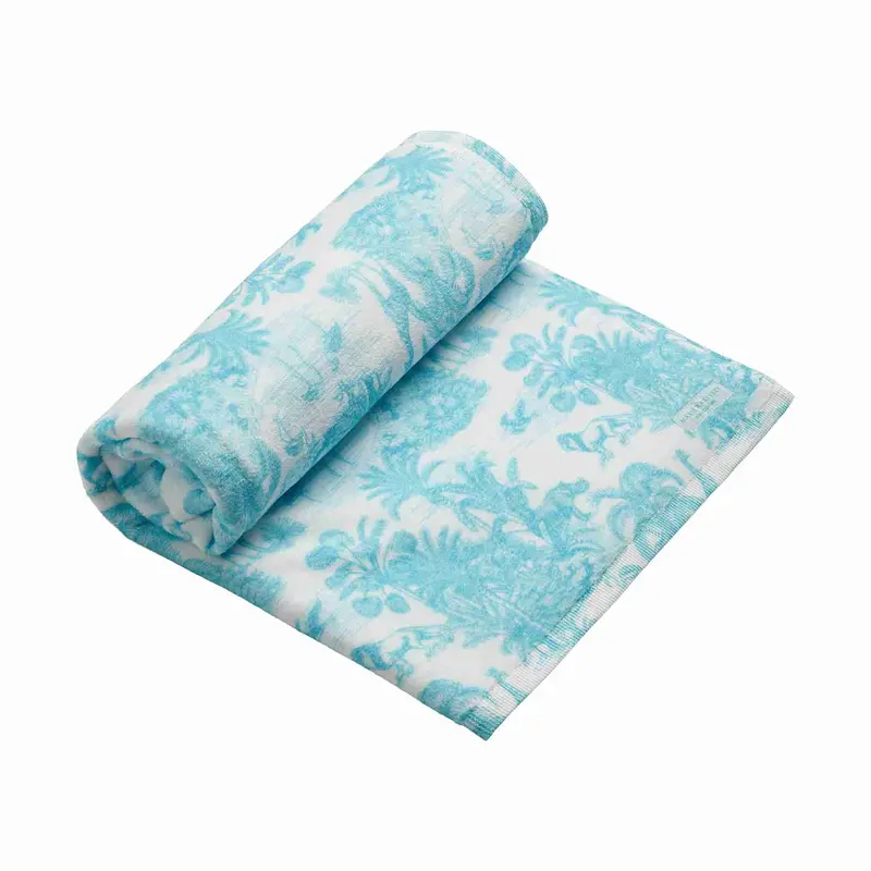 Oversized Beach Towel In Jungle Turquoise 1