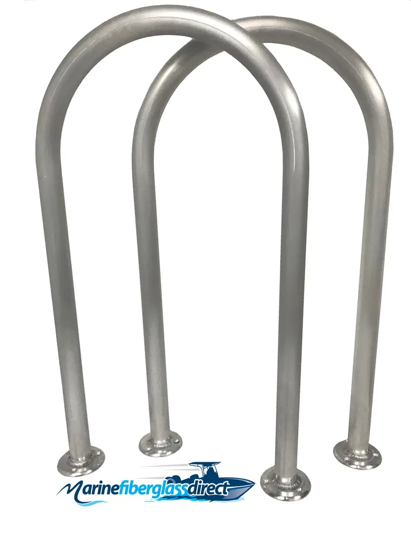 Pair Of Adjustable Aluminum Marine Handrails – 35" H × 16.5" W Safety Grab Bars For Boats & Docks 1