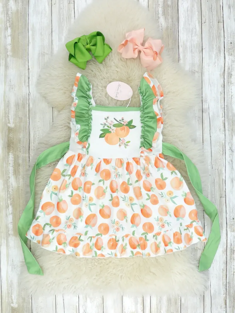Peach Ruffle Sleeveless A-Line Dress 1
