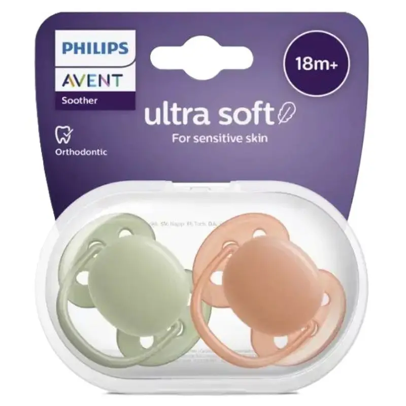 Philips Avent Ultra Soft Orthodontic Pacifier (18M+) – Silicone, 2-Pack 1