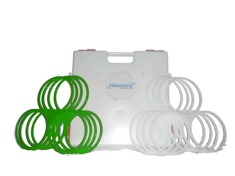 Phloops Ring Toss Game – Green & White Tailgating Edition 1