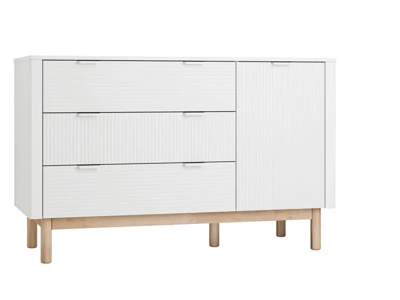 Pinio Miloo Dresser With Cabinet Doors – White Finish 1