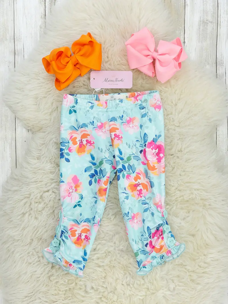 Pink Anemone Ruffle Capri Pants 1