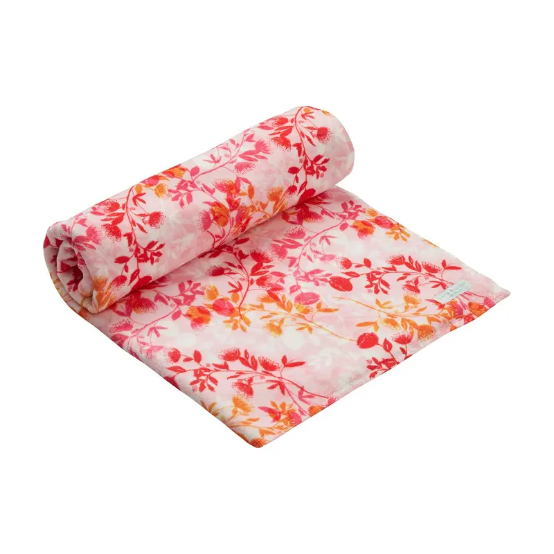 Pink Botanical Beach Towel 1