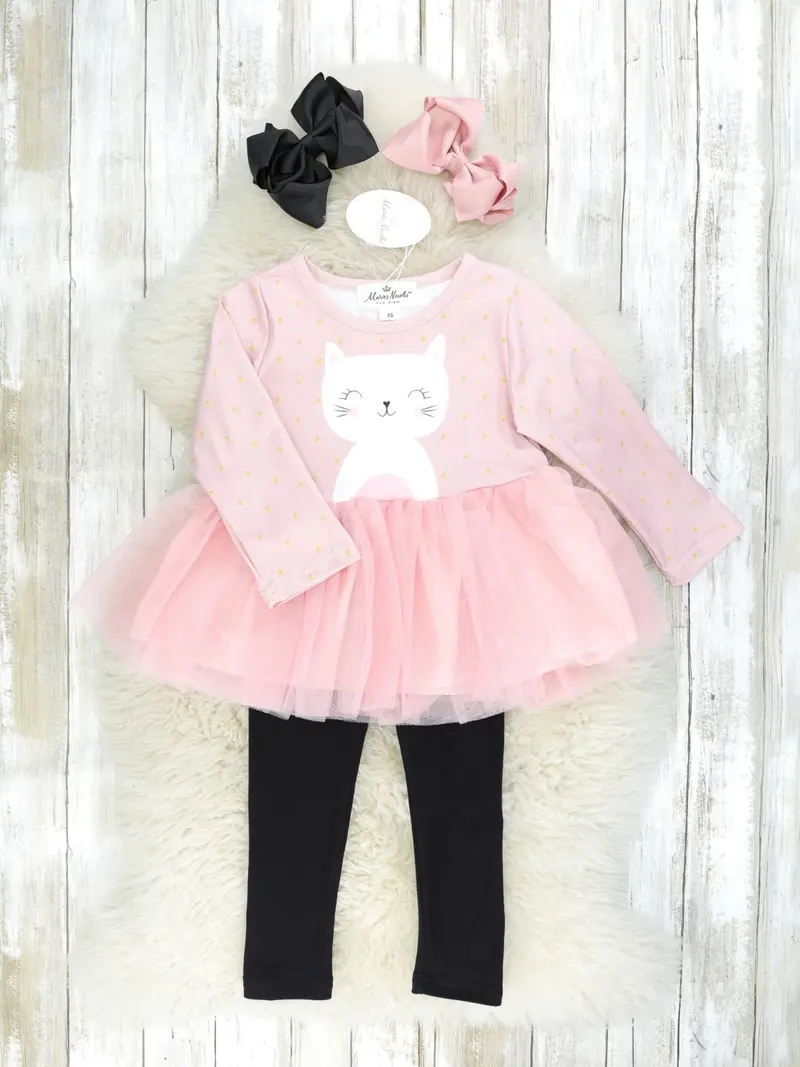 Pink Cat-Themed Tulle Outfit For Special Occasions 1