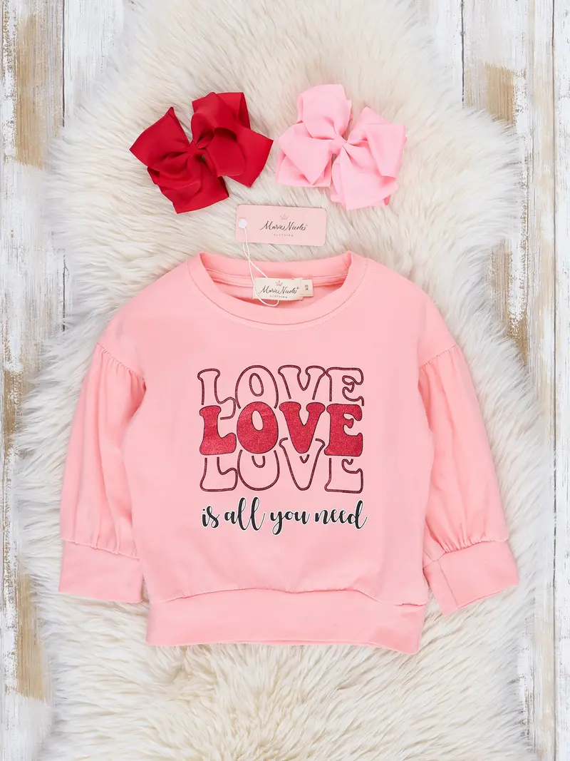 Pink 'Love Is All You Need' Statement T-Shirt 1