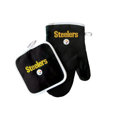Pittsburgh Steelers Nfl Cooking Accessories – Insulated Oven Mitt & Coordinating Pot Holder 1