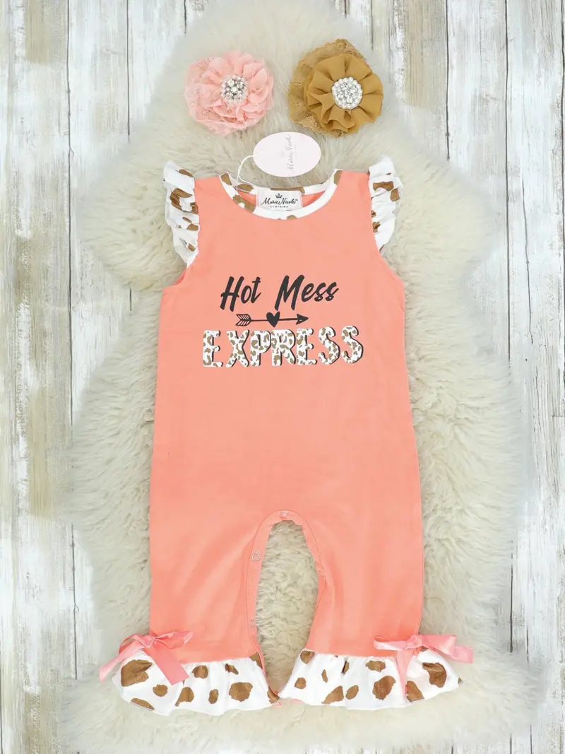Playful "Hot Mess Express" Ruffle Romper 1