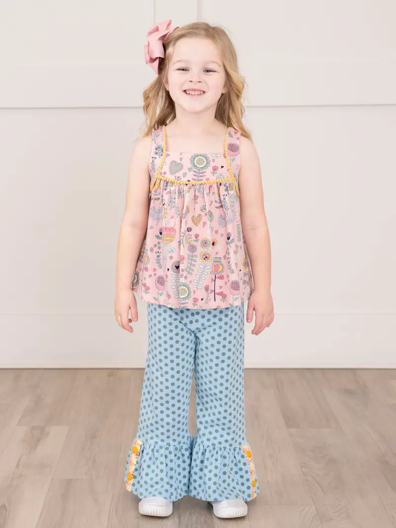 Poppy Sunshine Flare Pants Outfit Set 1