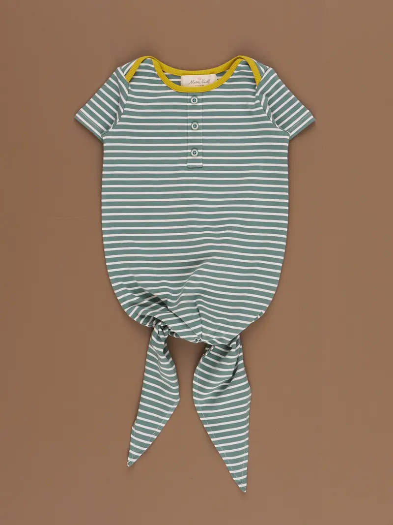 Poppy Sunshine Striped Knotted Gown For Newborns 1