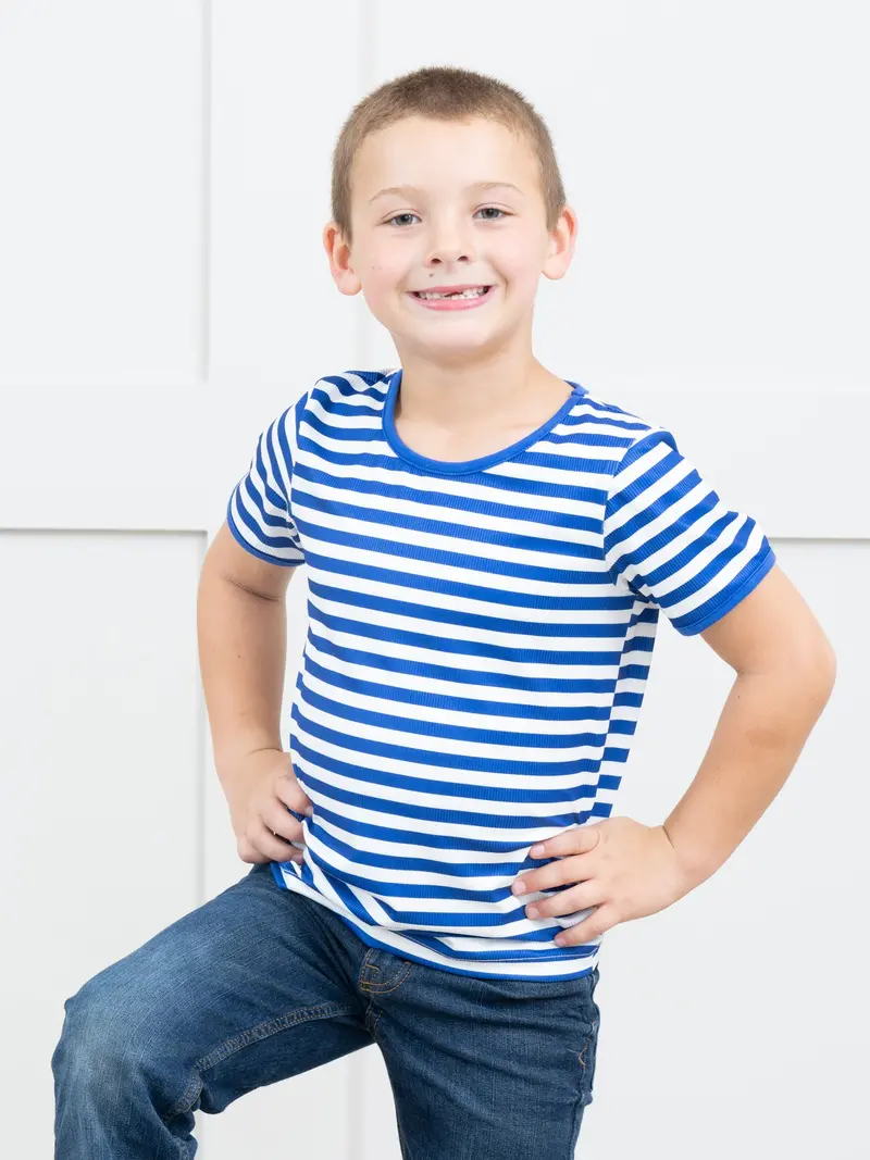 Pre-Teen Navy-And-White Striped Top 1