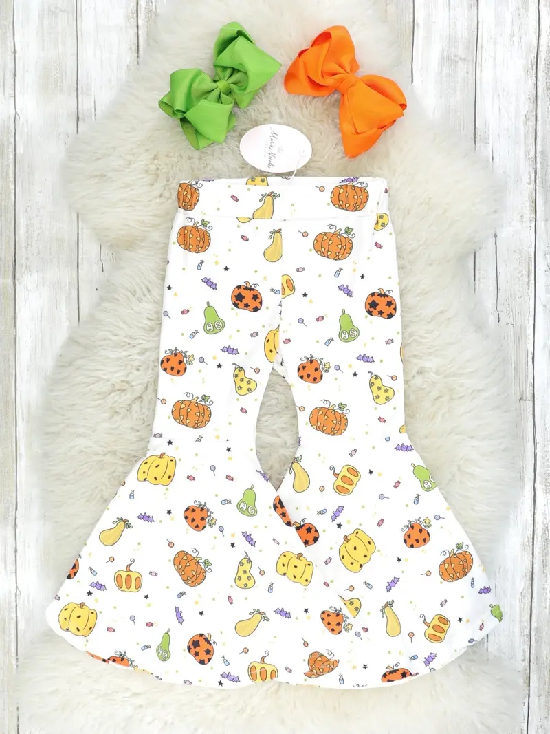 Pumpkin Spice Themed Bell Bottom Pants 1