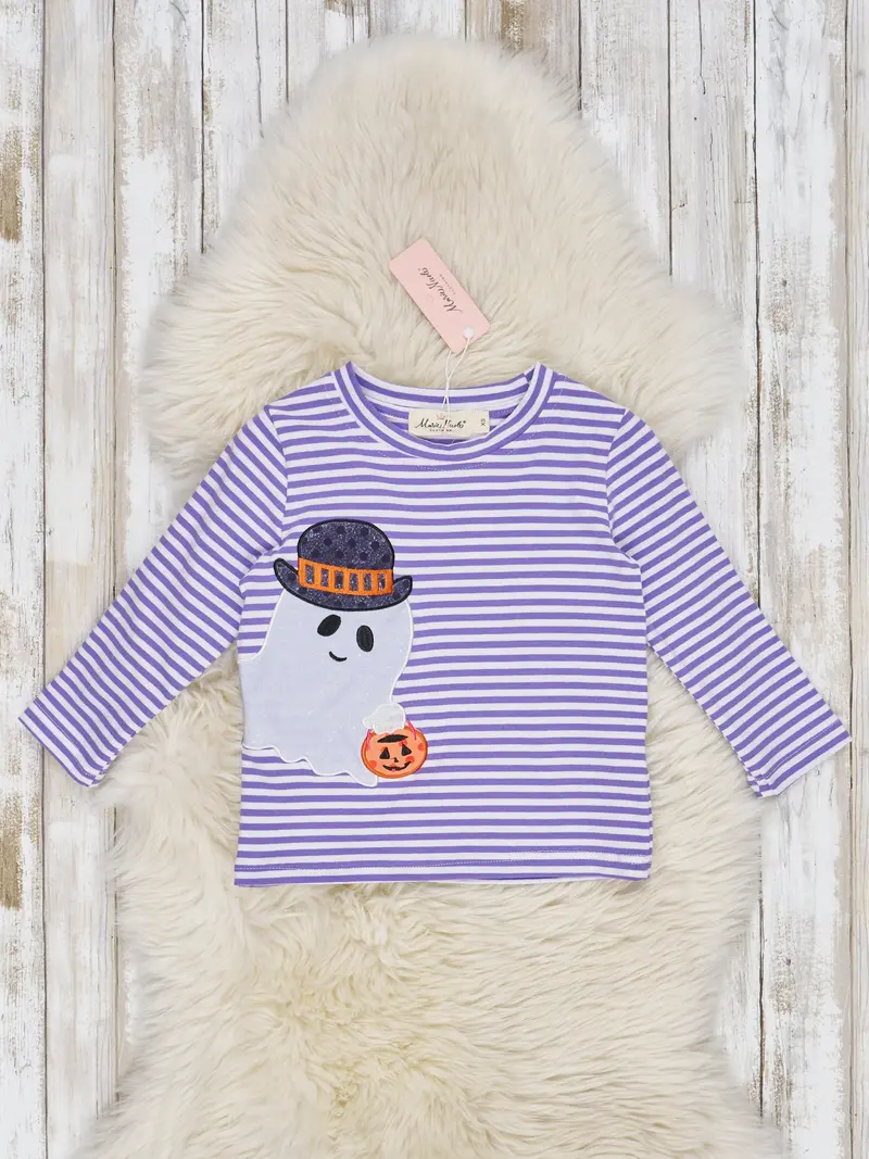 Purple Stripe Friendly Ghost Graphic Tee 1