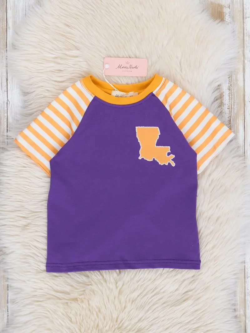 Purple Striped Short-Sleeve Shirt – La Collection 1