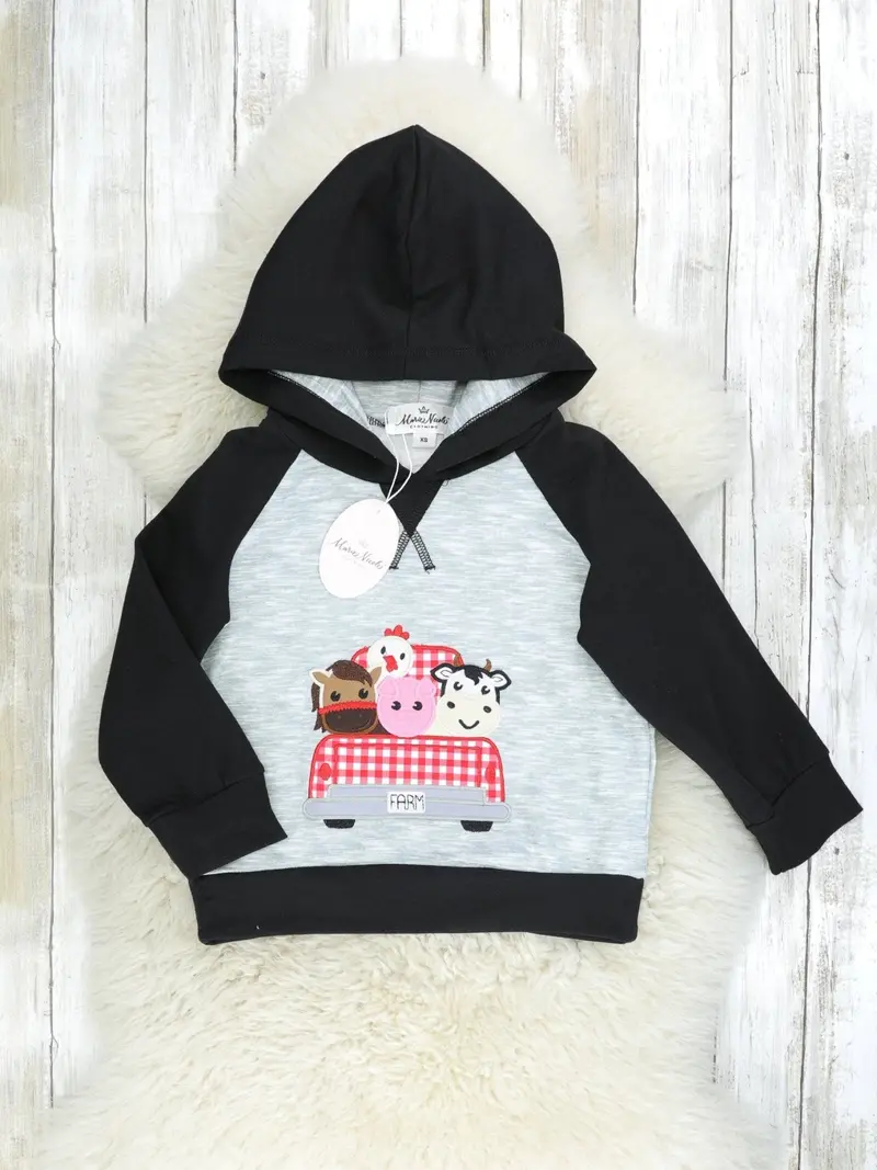 Raglan Hoodie Featuring Farm Road Trip Design 1
