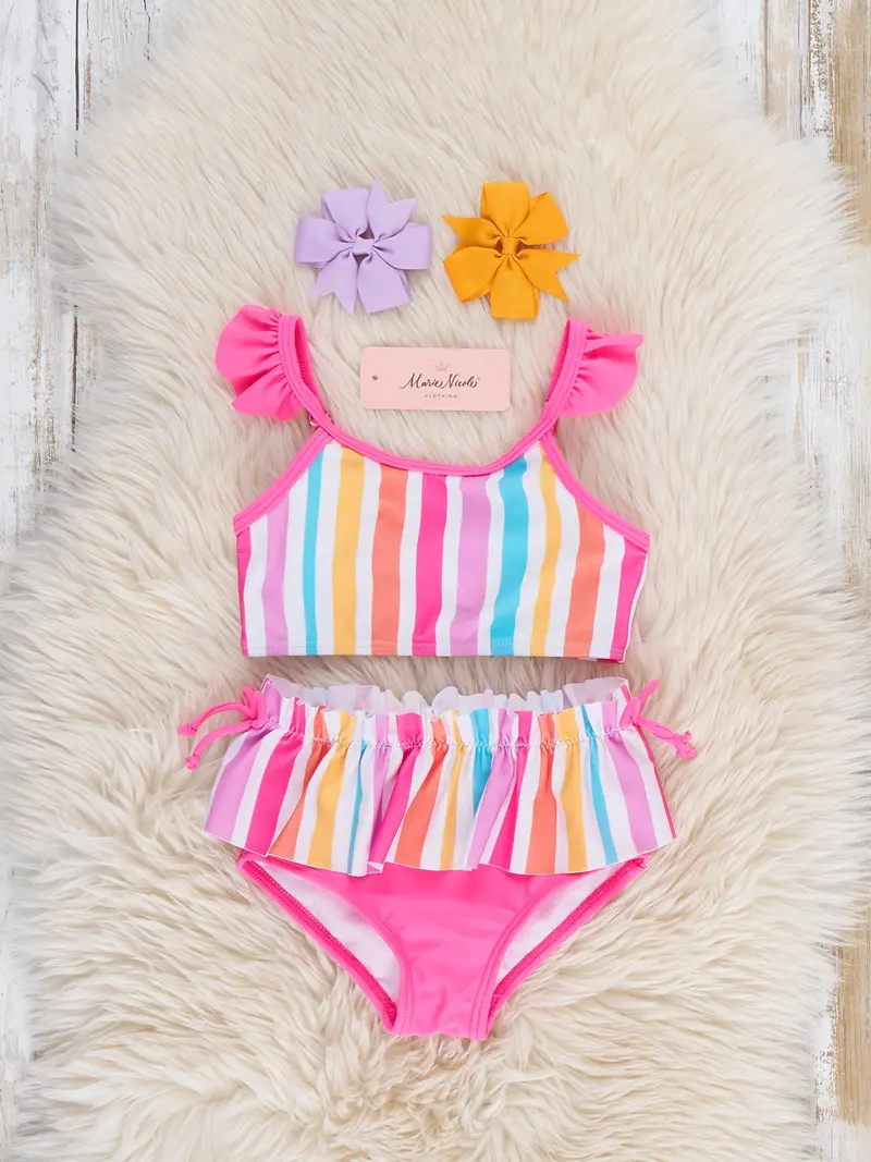 Rainbow Breeze Kids' Ruffle Swimsuit 1