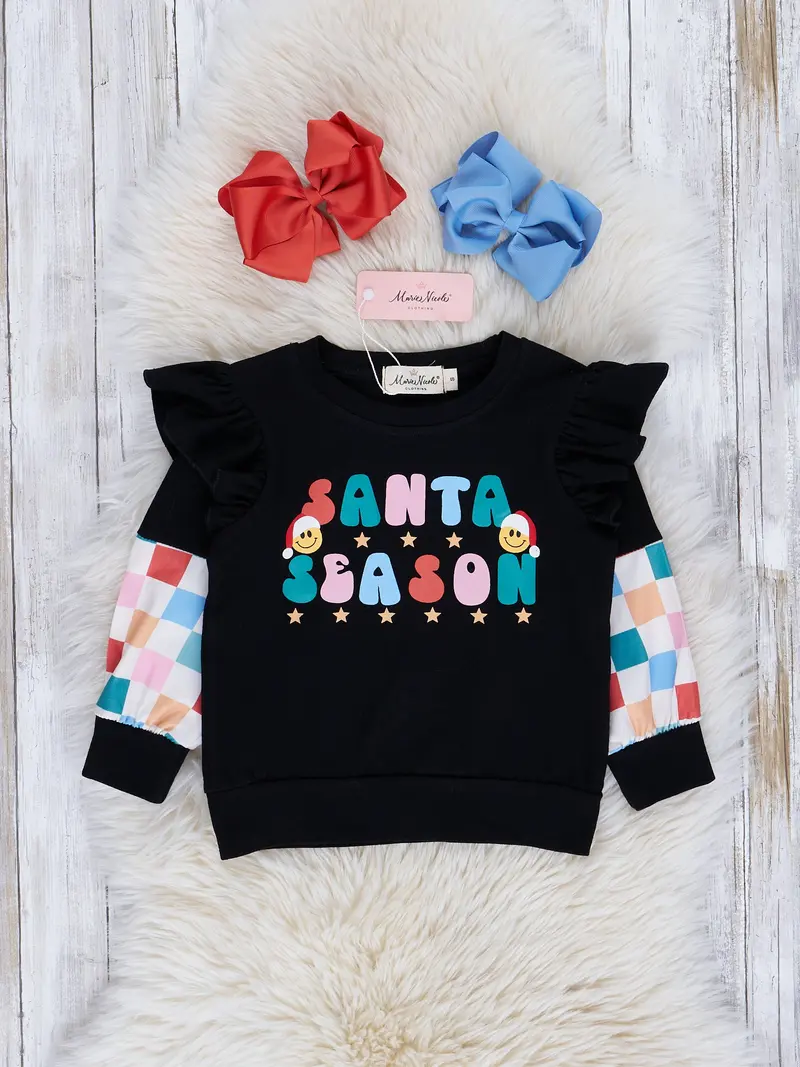 Rainbow Square Santa Season Ruffle Top 1