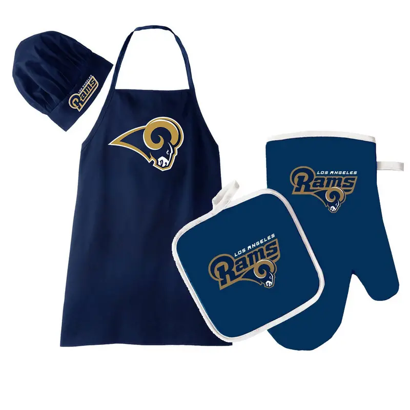 Rams Nfl Grill Master Set: Apron, Chef Hat & Heat-Resistant Pot Holder 1