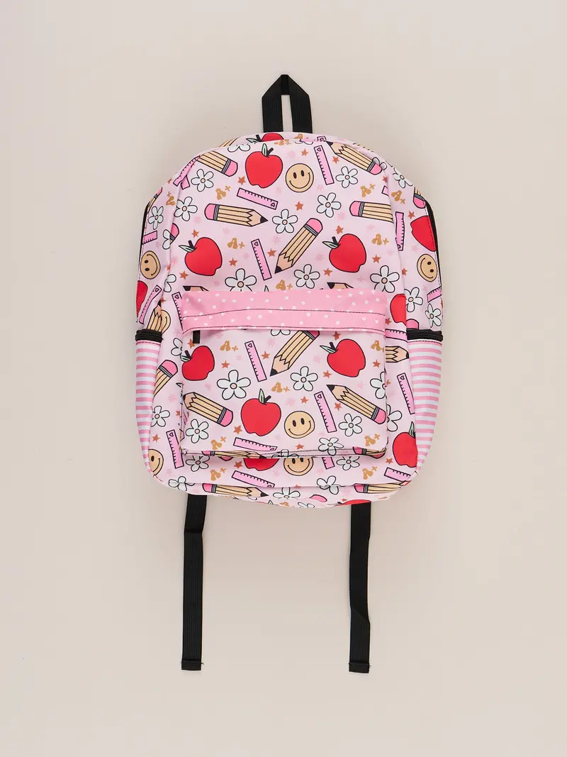 Red Apple And Pencil-Themed Backpack 1
