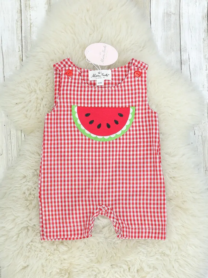 Red Checkered Watermelon Short-Sleeve Top 1