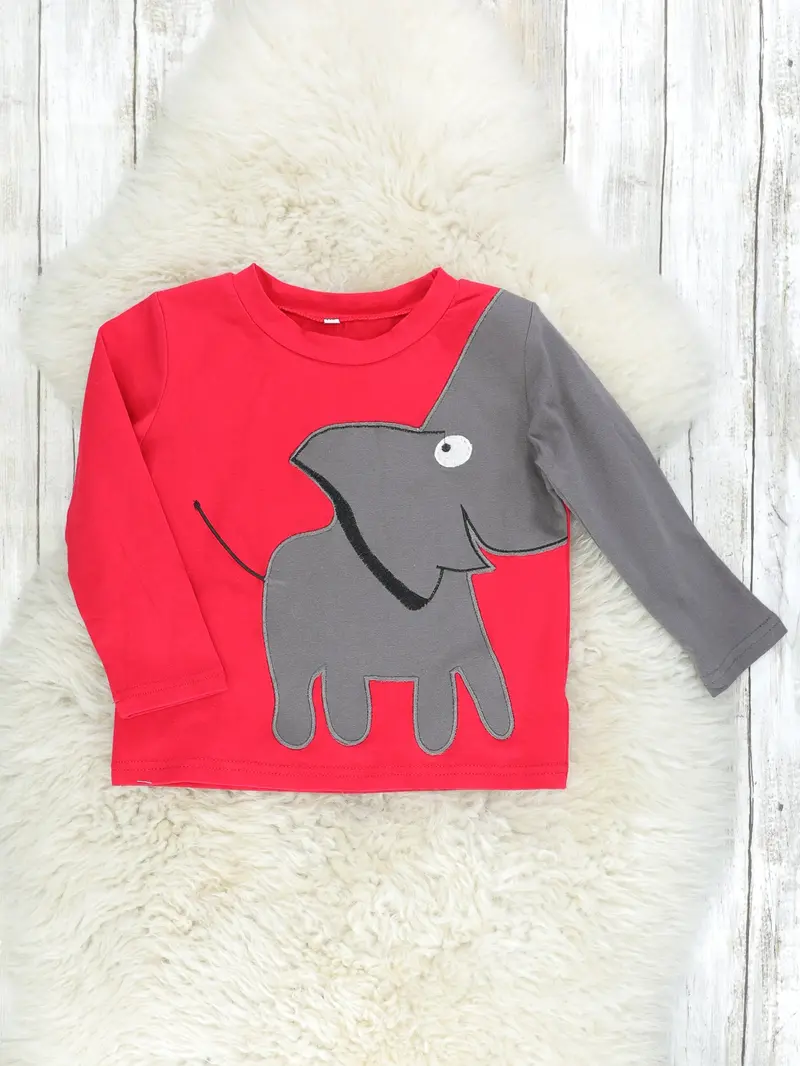 Red Elephant Graphic Short-Sleeve Kids' Shirt 1