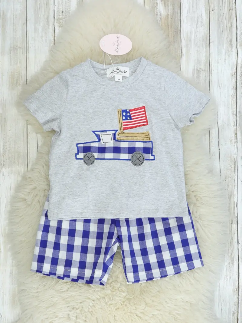 Red, White, And Blue Truck-Themed Outfit 1