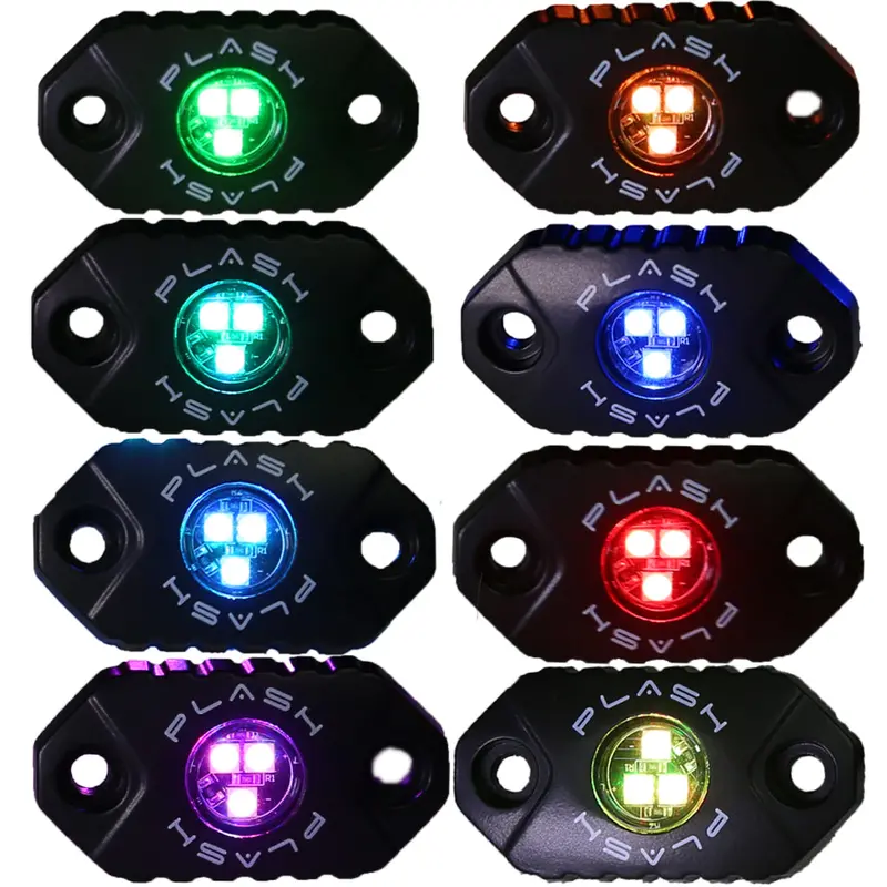 Rgb Rock Light With Black Housing – Fully Customizable Color Output 2