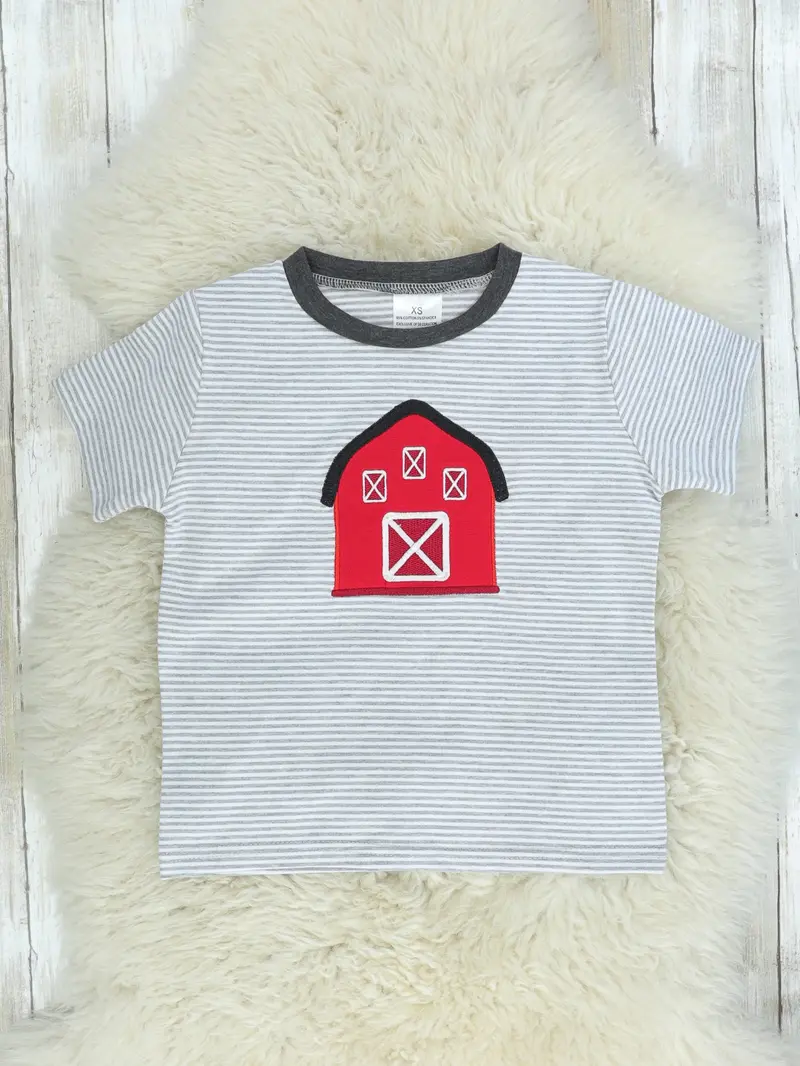 Rustic Striped Barn Shirt For Kids 1