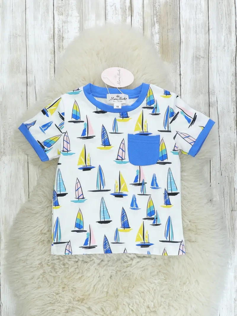 Sailboat Graphic Pocket T-Shirt 1