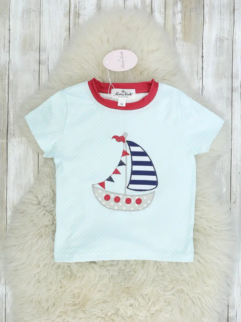 Sailboat Polka Dot Short-Sleeve Shirt 1