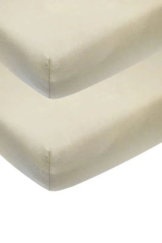 Sand-Colored Co-Sleeper Fitted Sheet Set – 2-Pack (50X90Cm) 1