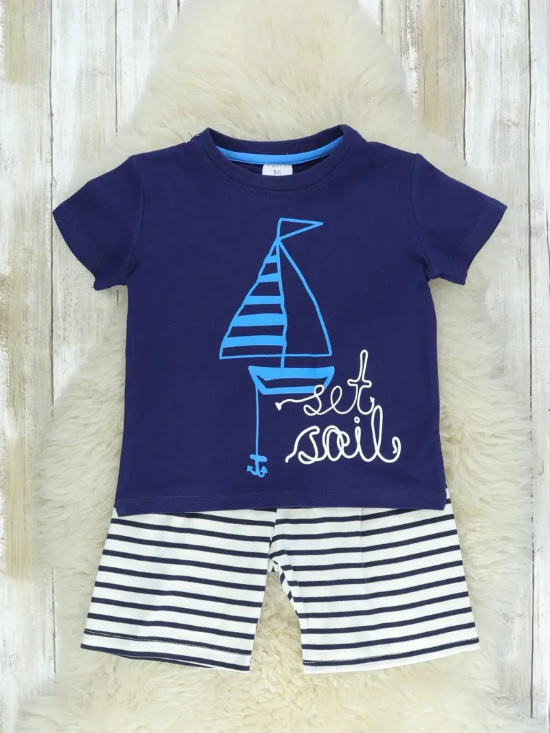 Set Sail Striped Shorts Matching Outfit 1