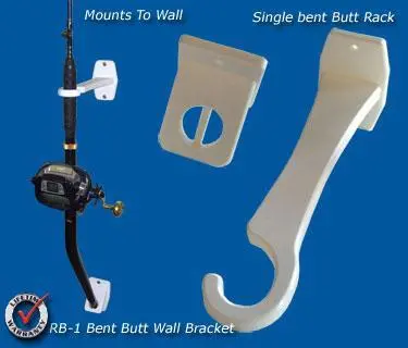 Single Bent-Butt Rod Bracket – Low-Profile Rb-1 Mount For Vertical Rod Storage 1